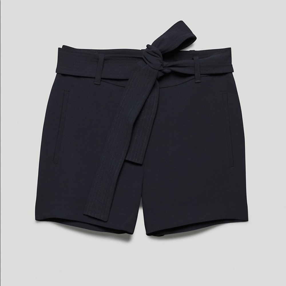 Black Aritzia Wilfred Tie Front Shorts
